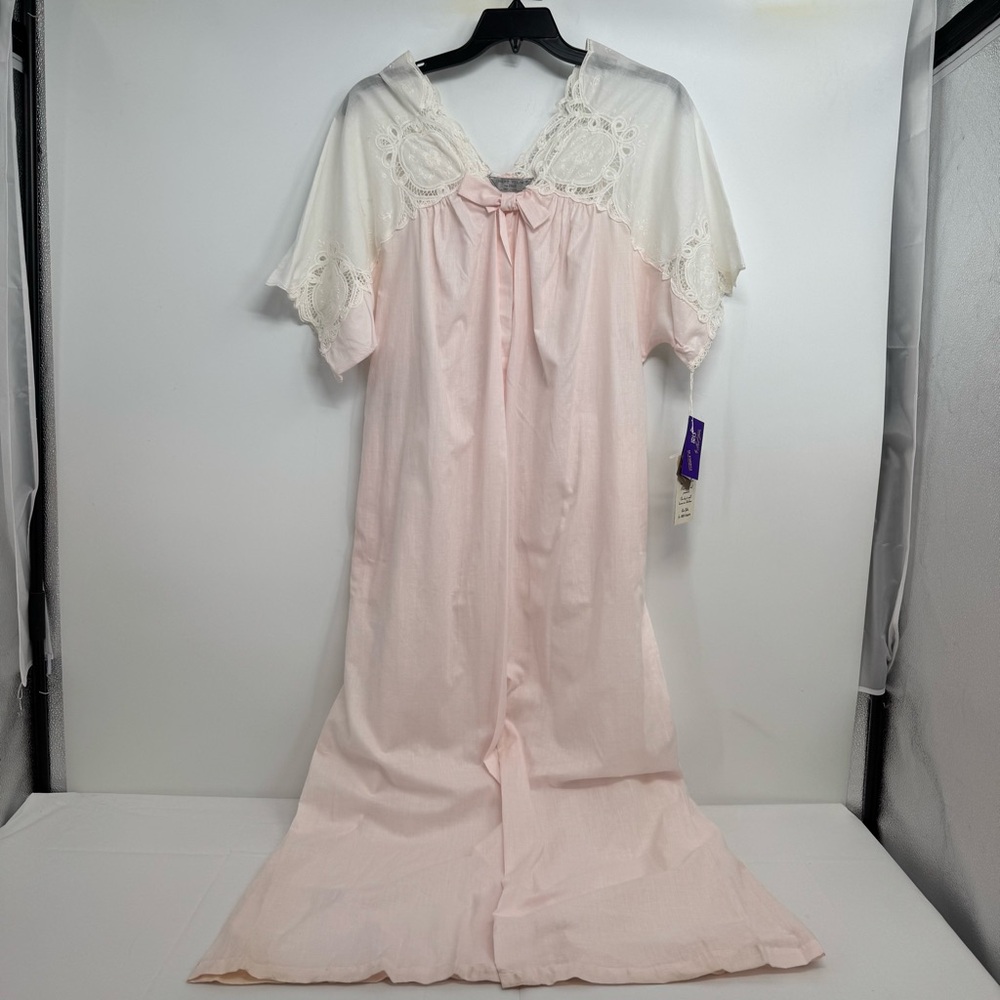 NWD Vintage Bert Yelin For Iris Robe Women’s M  Pink Tie Front